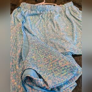 Sequin fabric Tank top and Shorts Set by endless rose